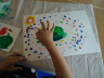 Peinture à doigt à la manière de Lucie Albon.